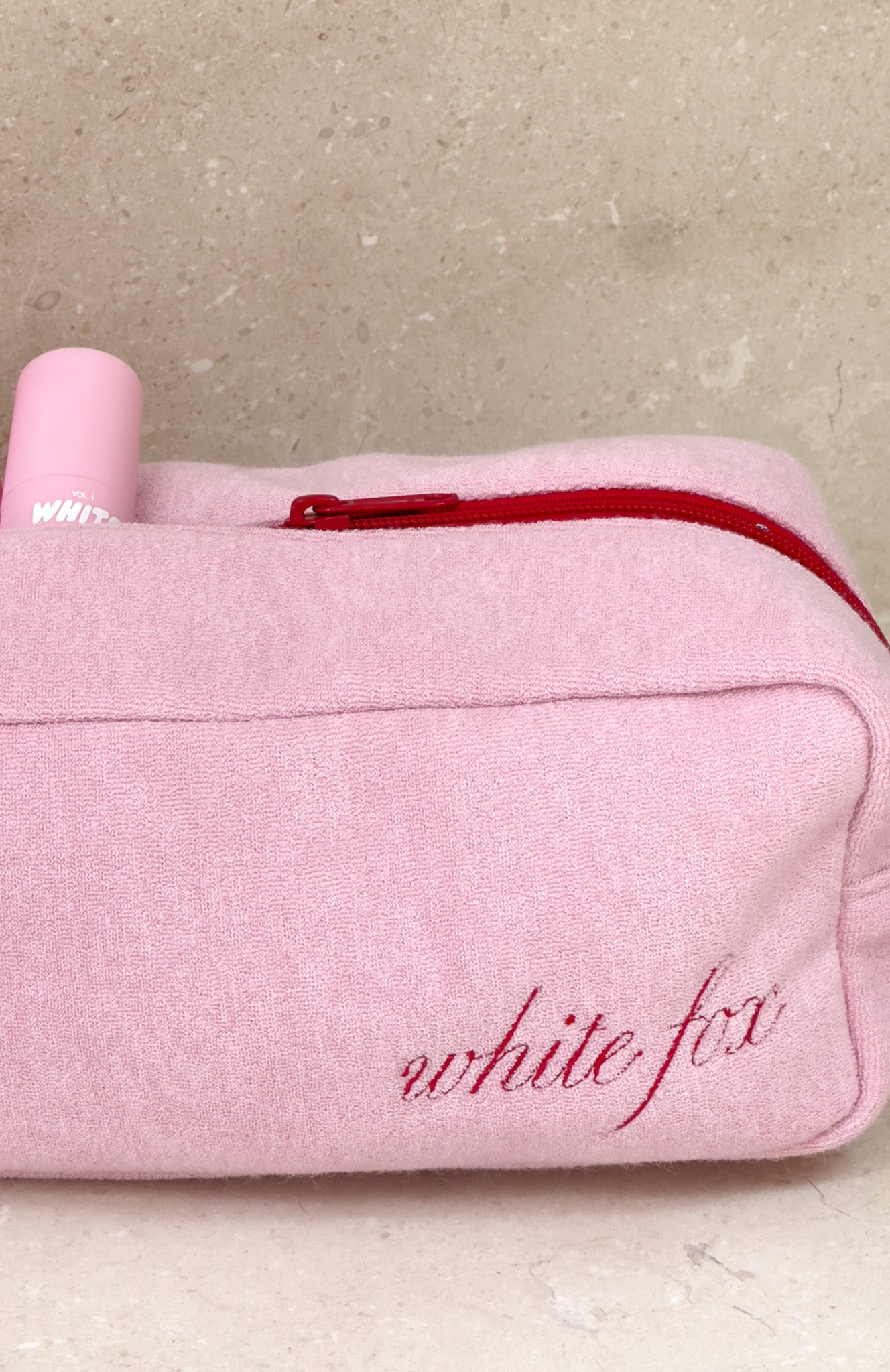 White Fox Lillian Cosmetic Bag Baby Pink