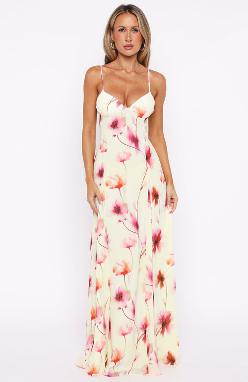 White Fox A Day In Nice Maxi Dress Butter Floral
