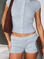 White Fox Almost Love Knit Top Grey