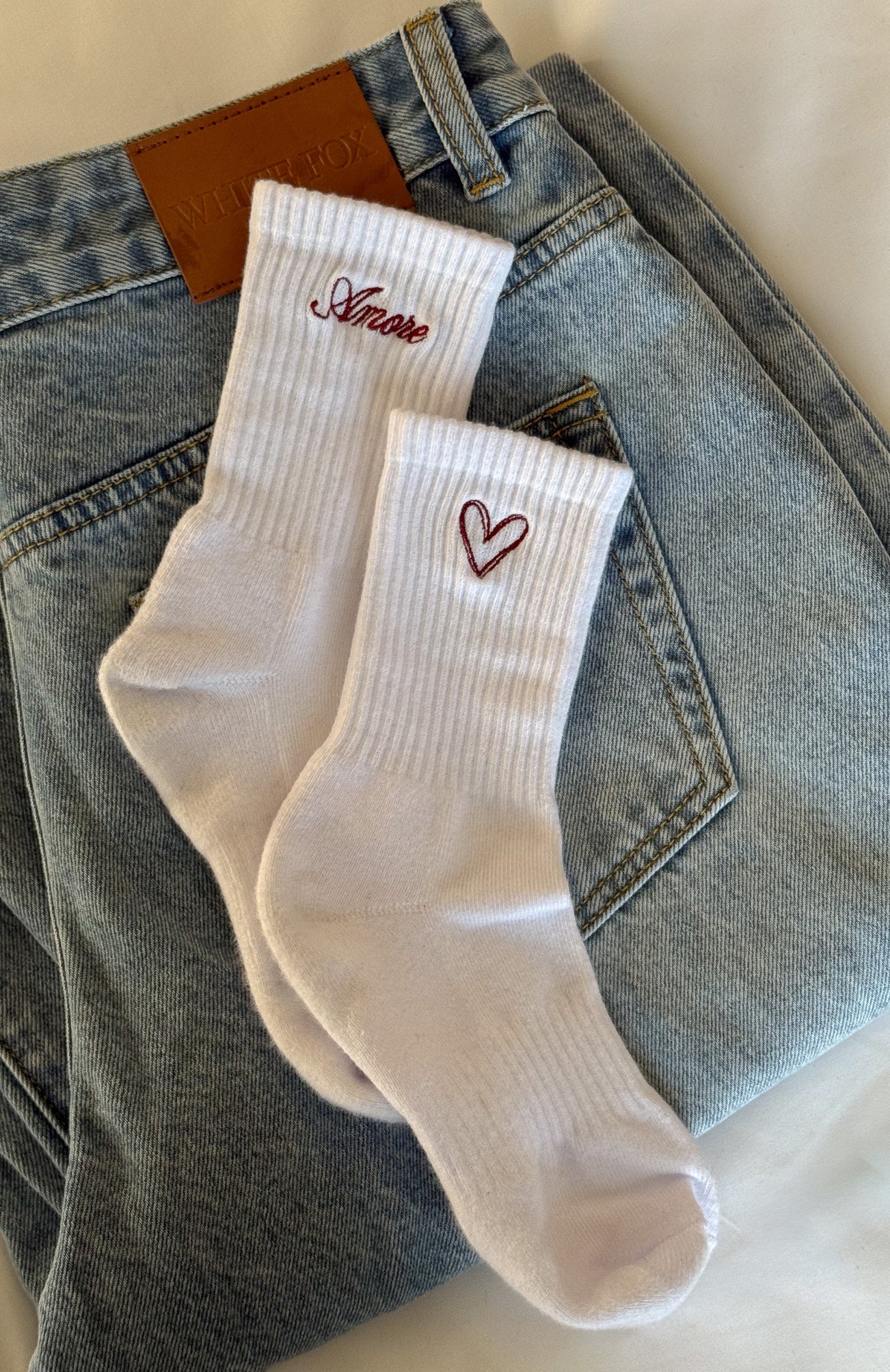 White Fox Amore Mio Socks White