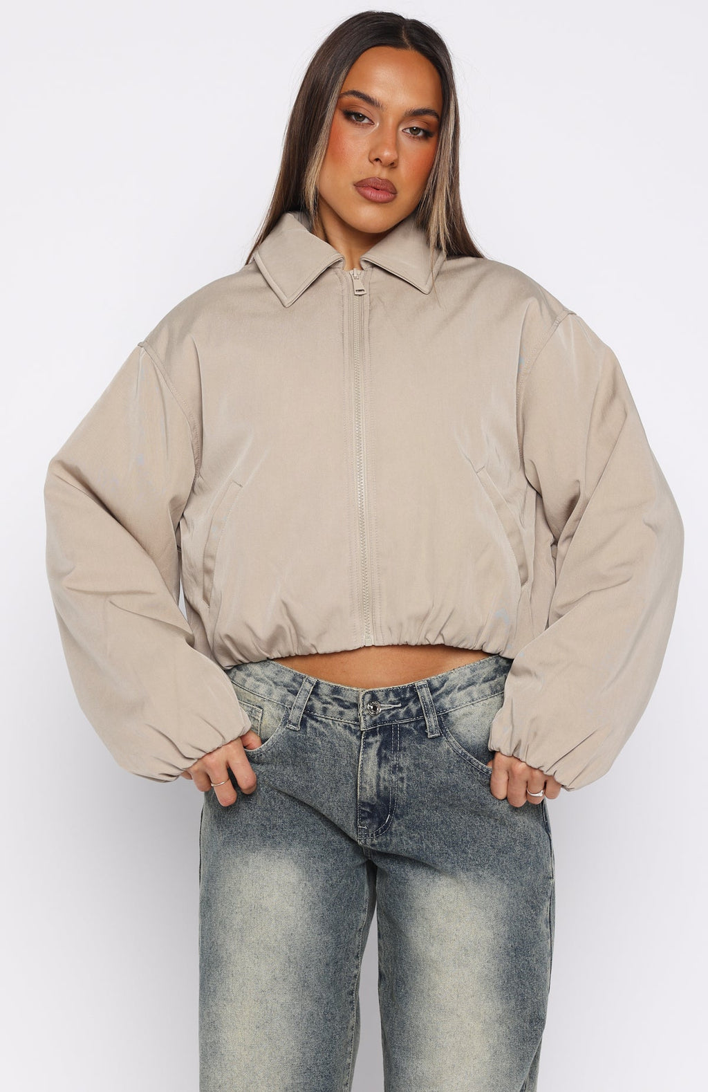 White Fox Back To Friends Jacket Sand