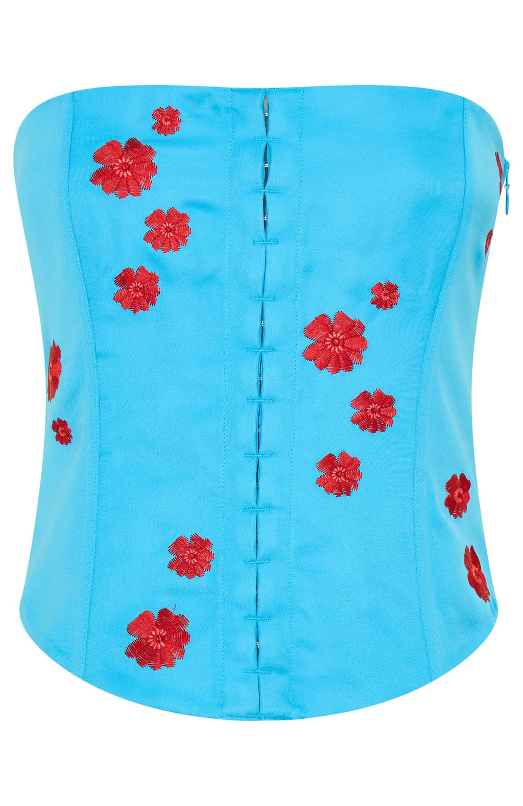 White Fox Beyond Me Strapless Embroidered Bustier Blue