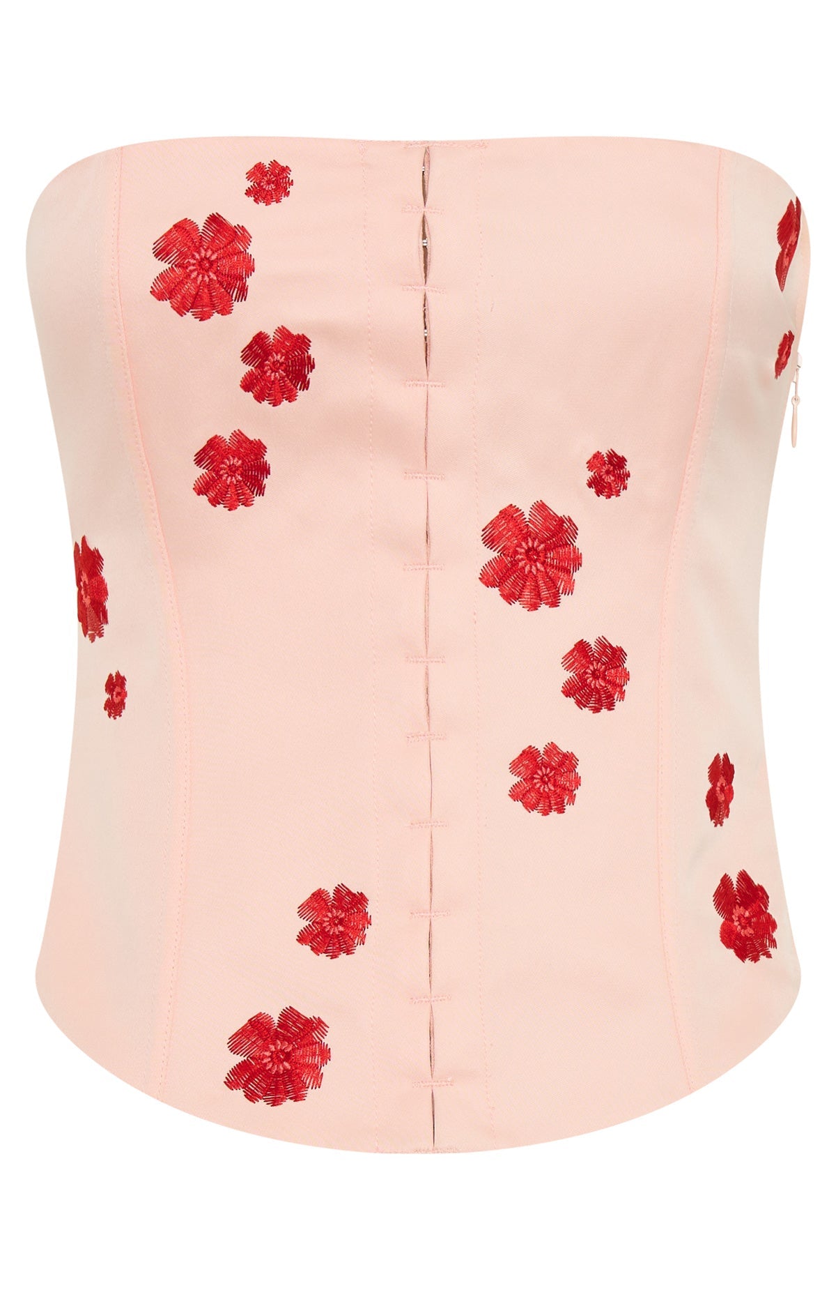 White Fox Beyond Me Strapless Embroidered Bustier Pink