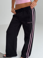 White Fox Breaking Your Heart Track Pants Black
