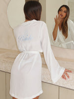 White Fox Bridal Party Robe White