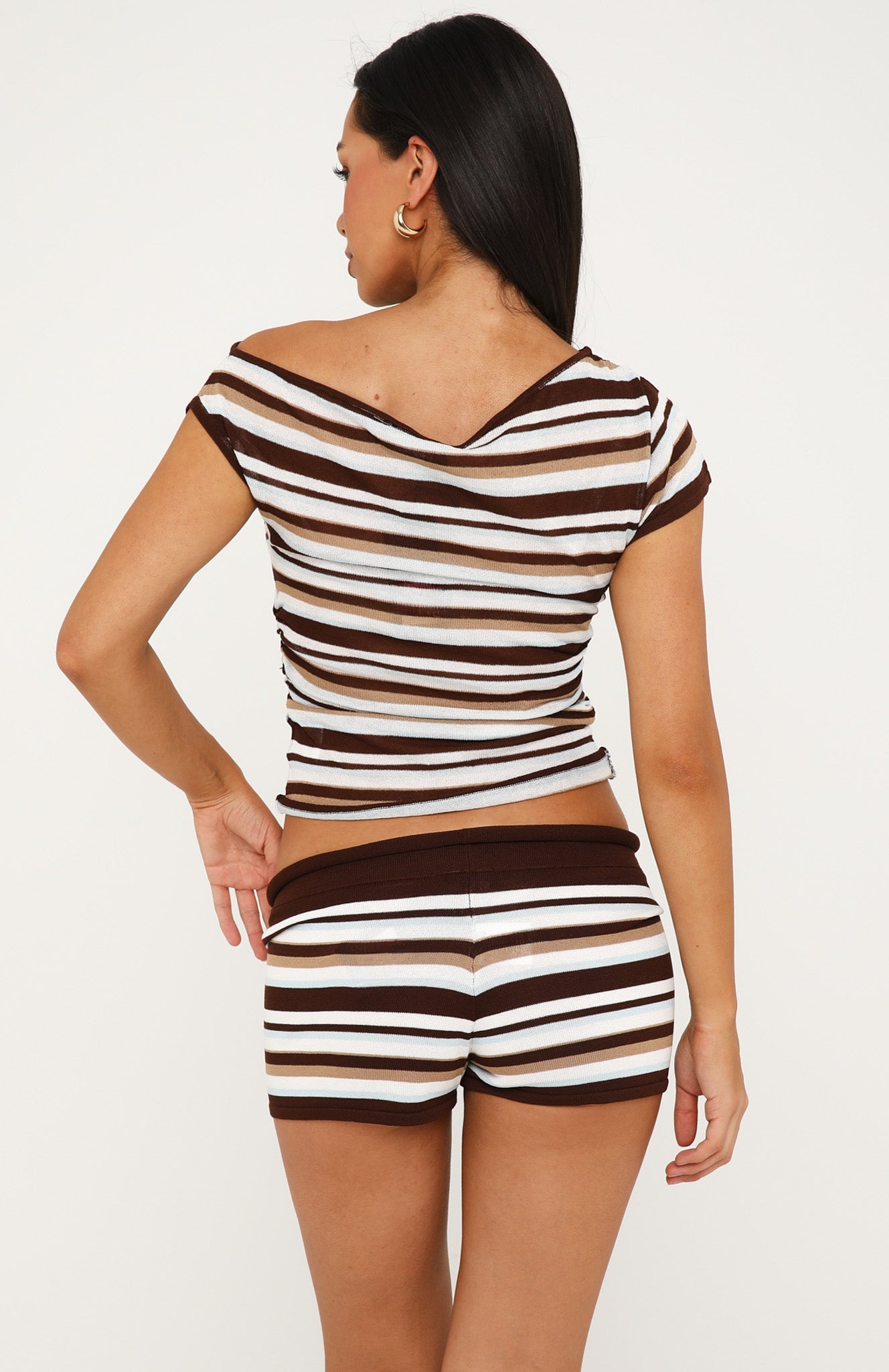 White Fox By My Side Knit Top Seaside Stripe