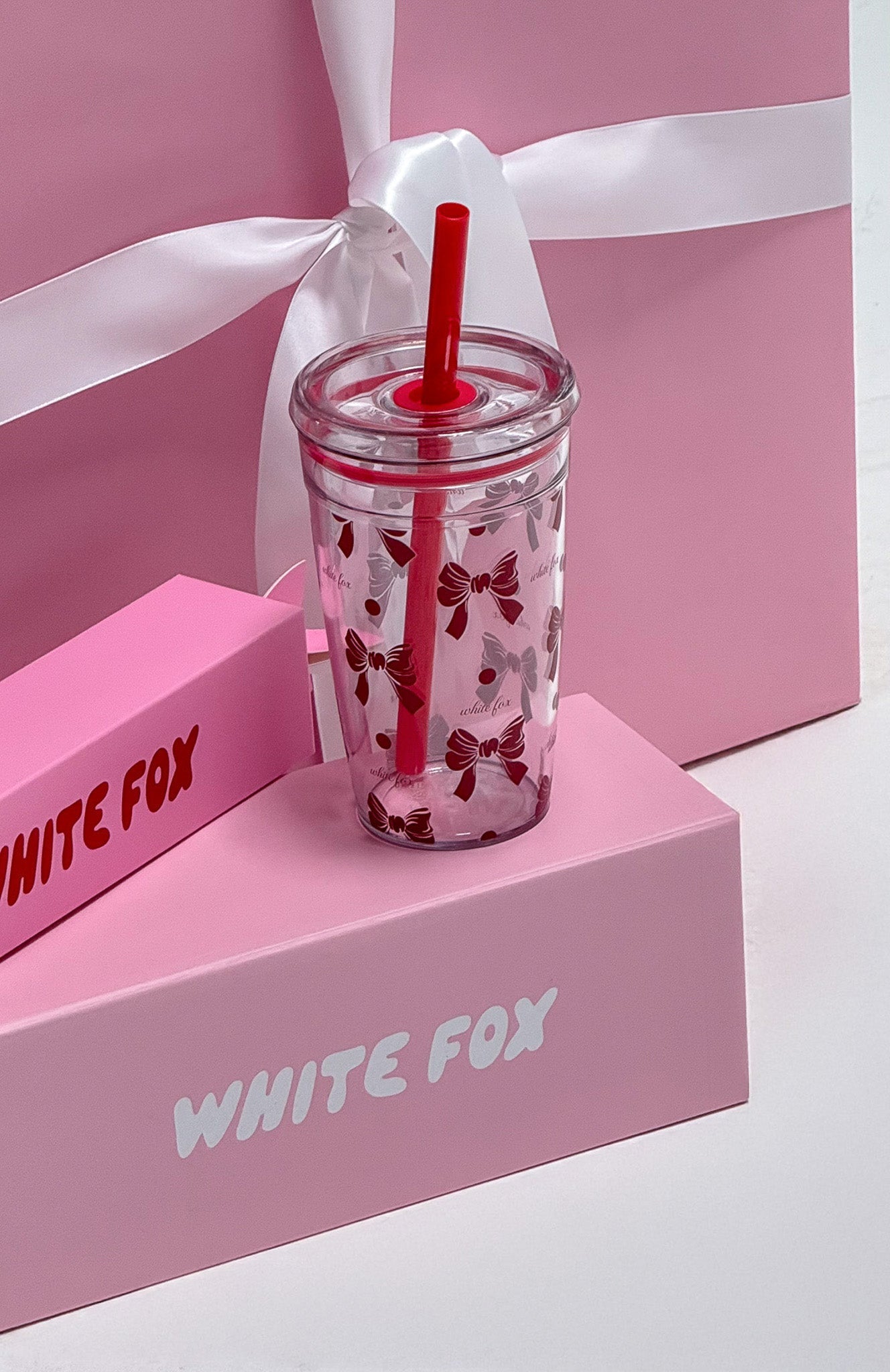 White Fox Calista Tumbler 450ml Bow Bliss