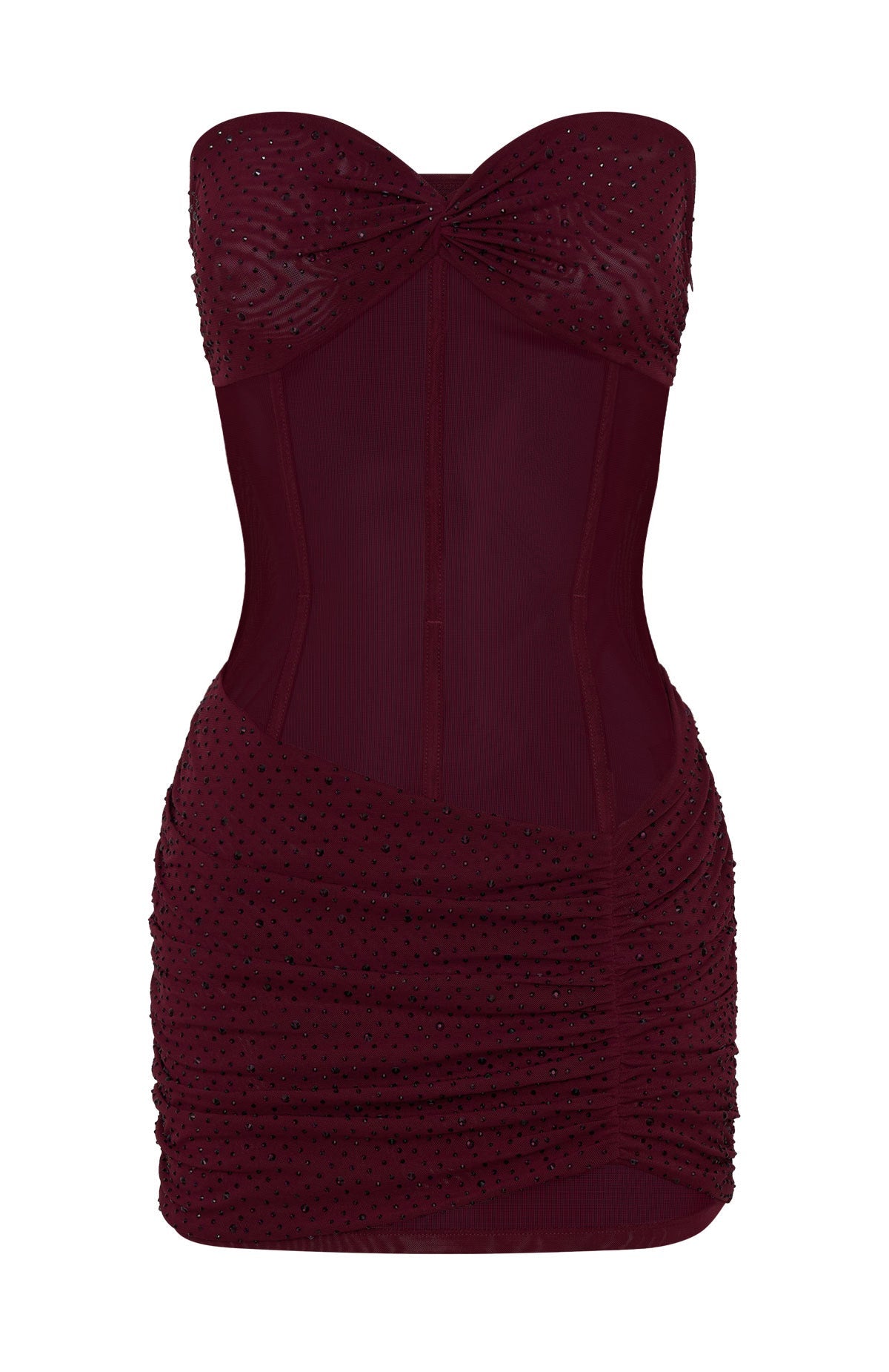 White Fox Can't Compare Embellished Mini Dress Burgundy