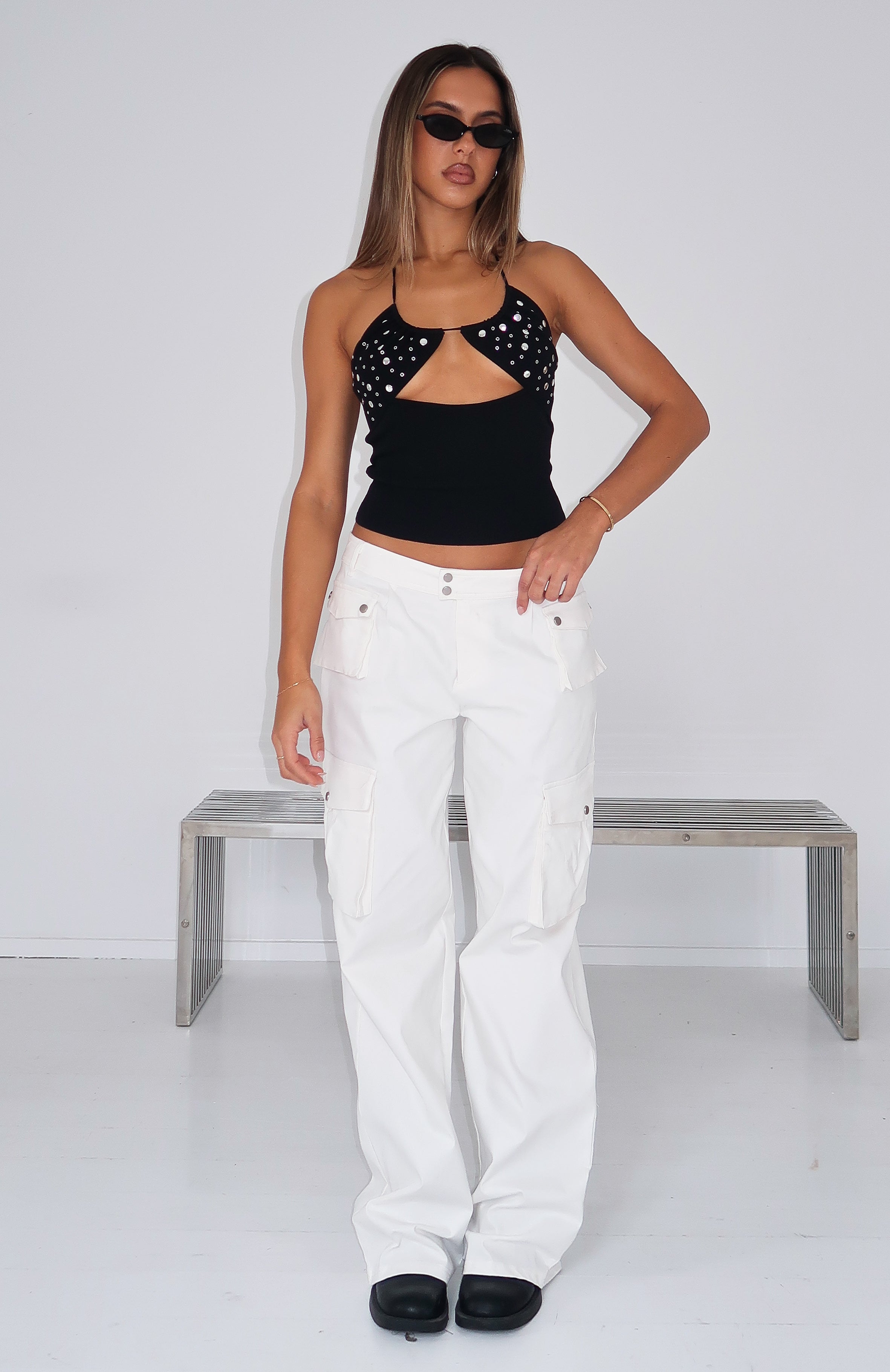 White Fox Can't Compete Cargo Pants Off White