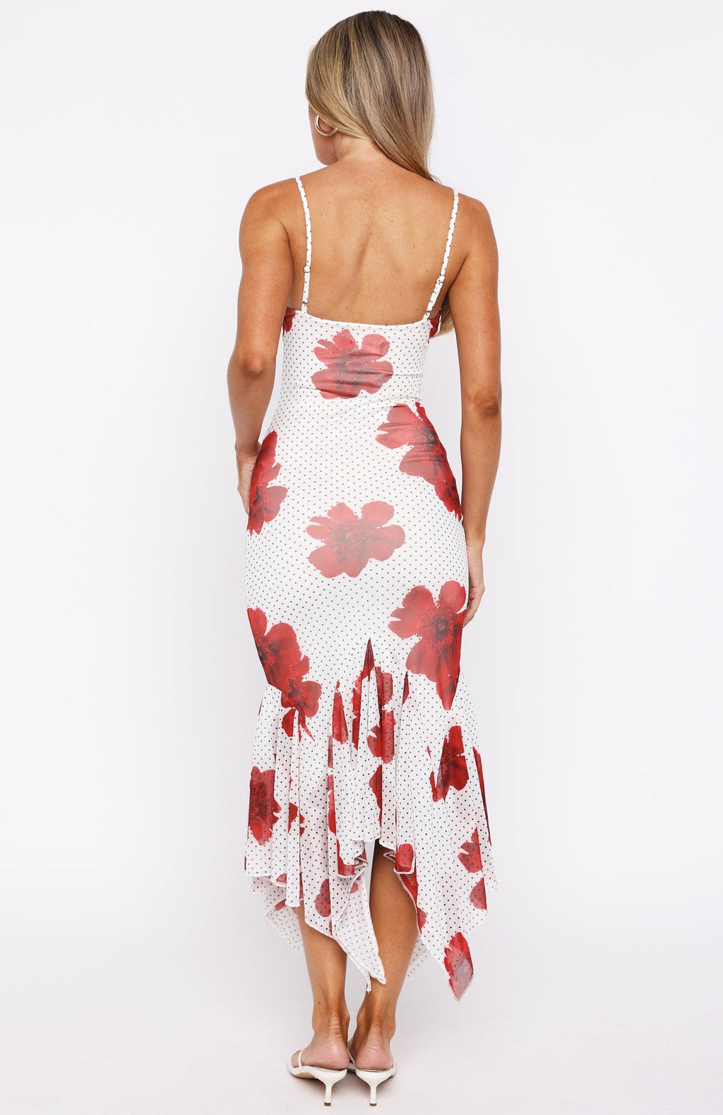 White Fox Castaway Midi Dress White Scarlet Bloom