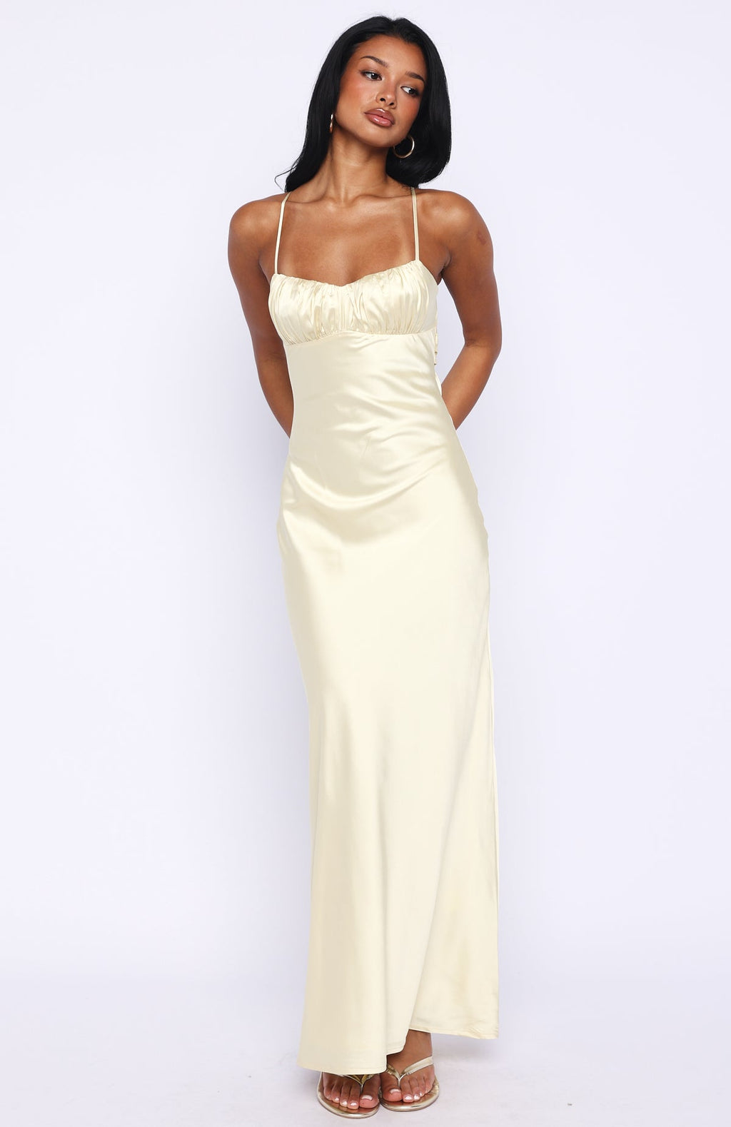 White Fox Change Locations Maxi Dress Lemon