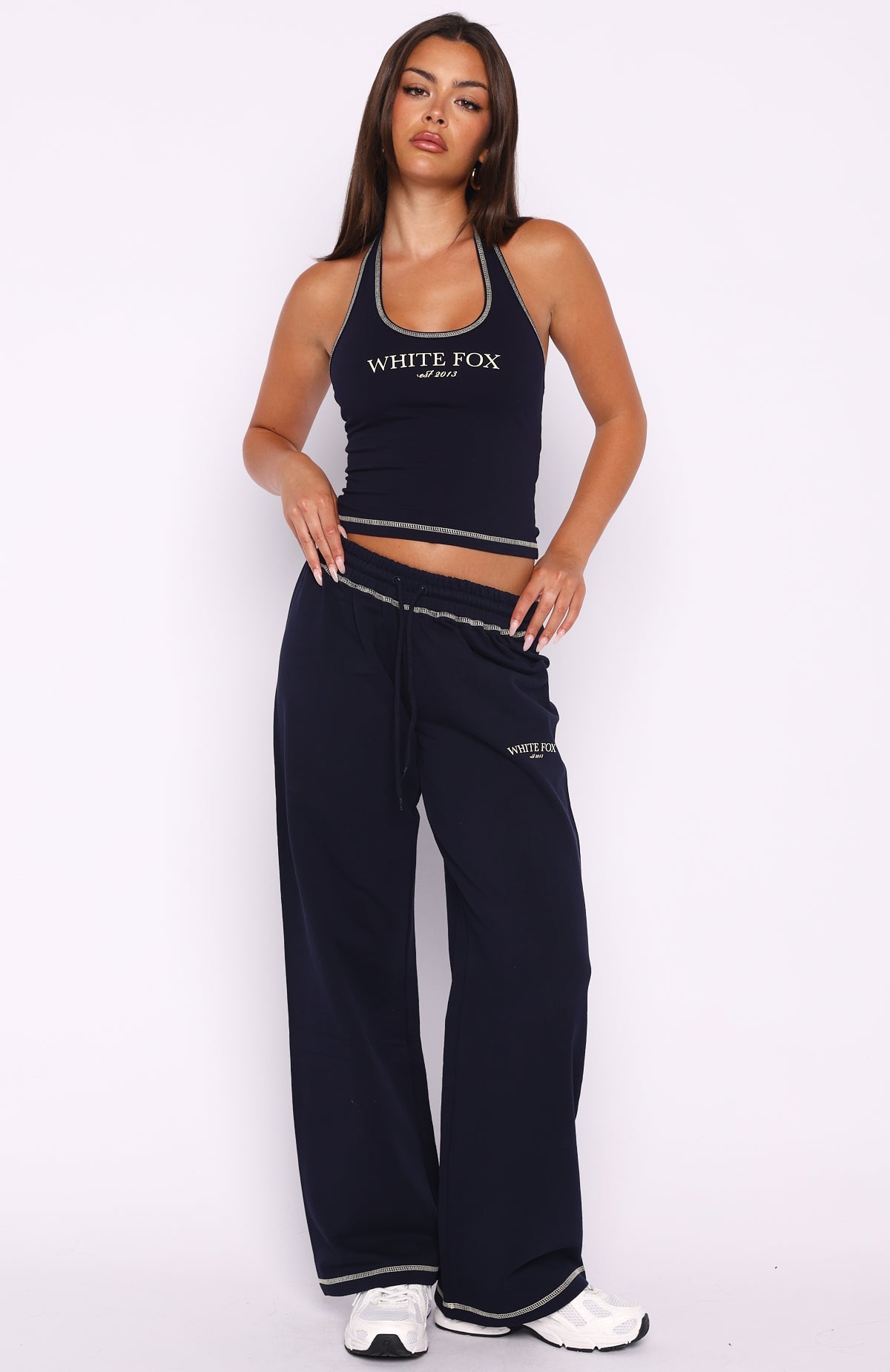 White Fox Chill In Style Halter Top Navy