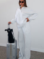 White Fox Chill Moves Wide Leg Sweatpants Grey Marle
