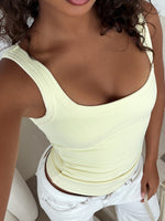 White Fox Chill Vibes Tank Top Lemon