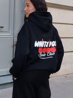 White Fox Club 14 Cassie Boxy Hoodie Black