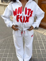 White Fox Club 14 Allie Boxy Zip Front Hoodie Grey Marle