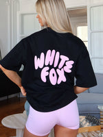 White Fox Club 14 Allie Oversized Tee Black