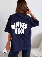 White Fox Club 14 Allie Oversized Tee Navy