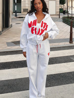 White Fox Club 14 Allie Wide Leg Sweatpants Grey Marle