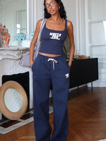 White Fox Club 14 Allie Wide Leg Sweatpants Navy