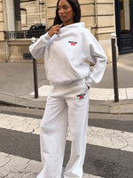 White Fox Club 14 Cassie Wide Leg Sweatpants Grey Marle