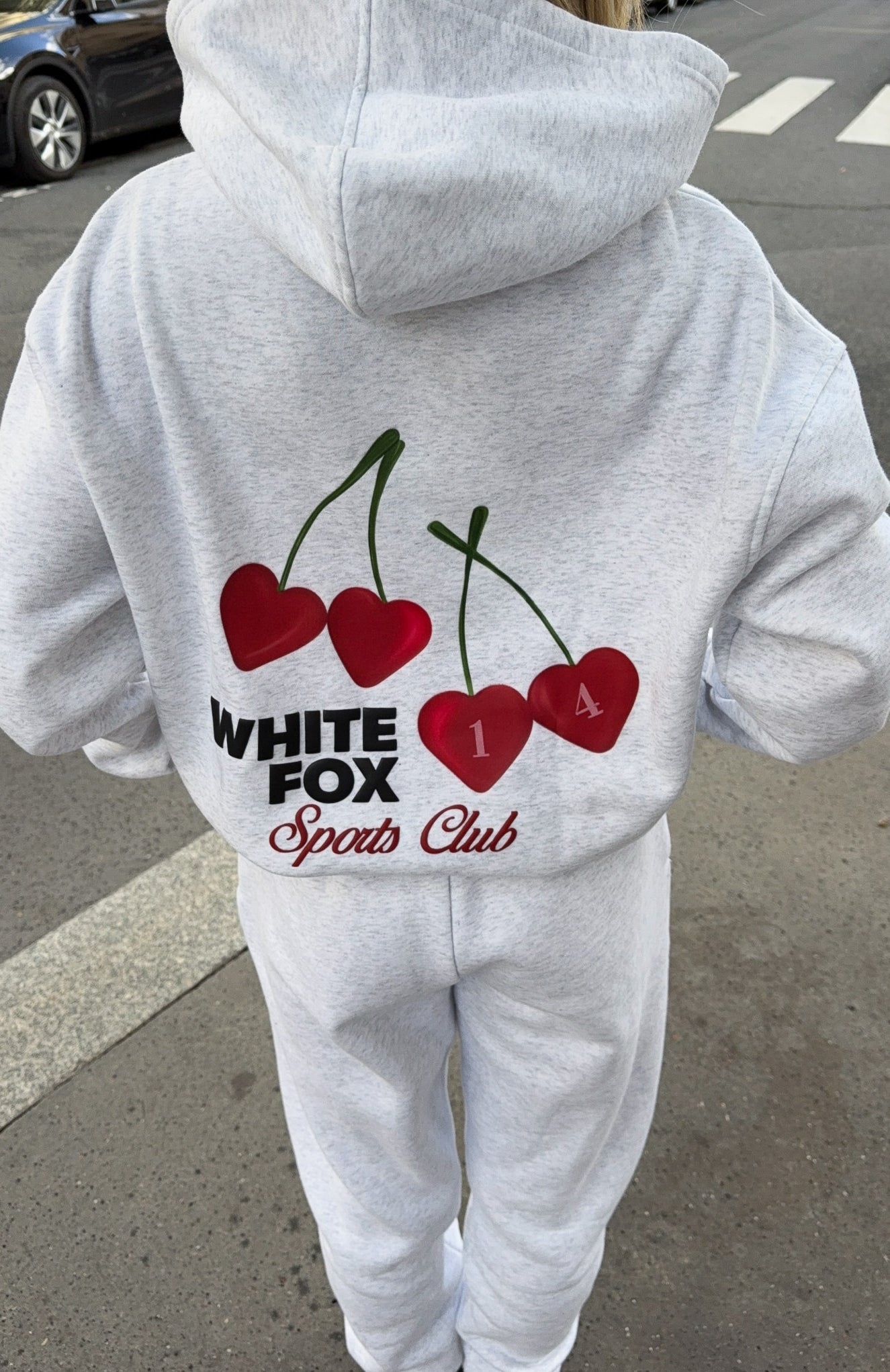 White Fox Club 14 Izzy Oversized Hoodie Grey Marle