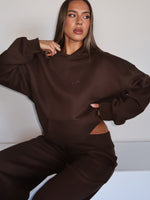 White Fox Come A Long Way Oversized Hoodie Chocolate
