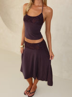 White Fox Cool Chaos Midi Skirt Chocolate