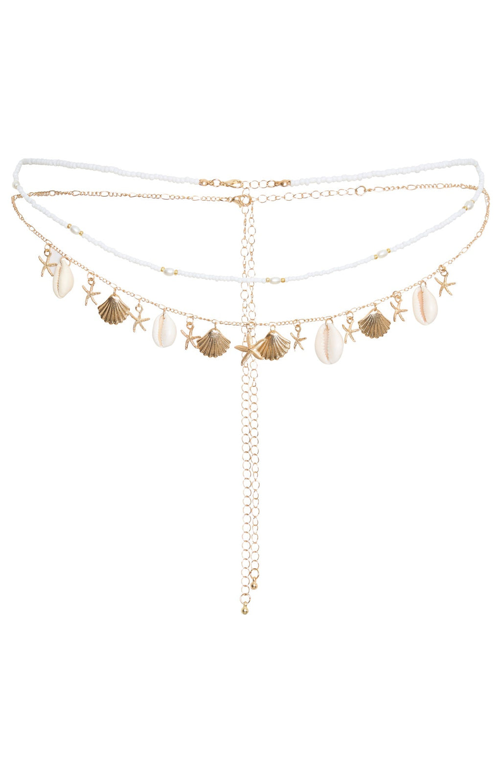 White Fox Cora Body Chain White/Gold