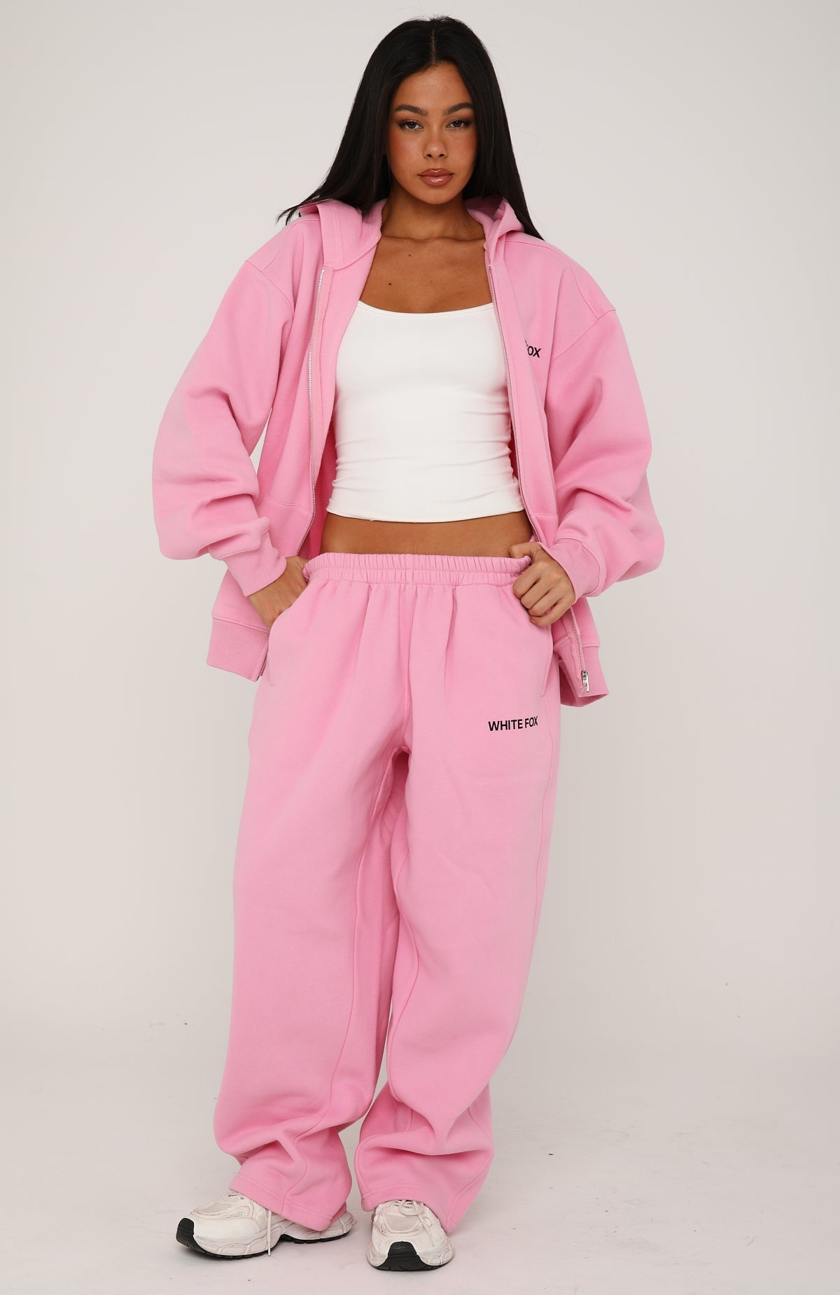 White Fox Core Classic Barrel Leg Sweatpants Pink