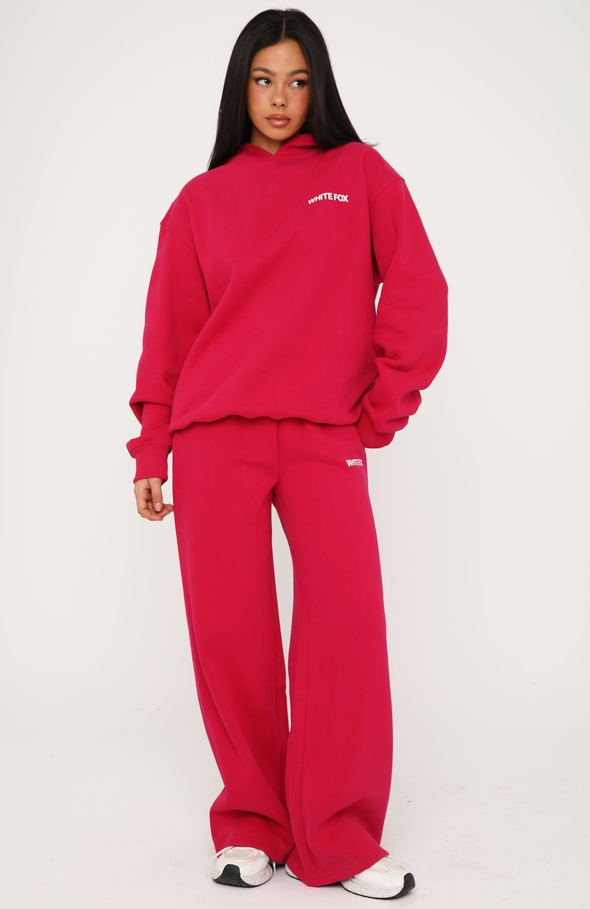 White Fox Core Classic Oversized Hoodie Berry