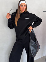 White Fox Core Classic Oversized Hoodie Black