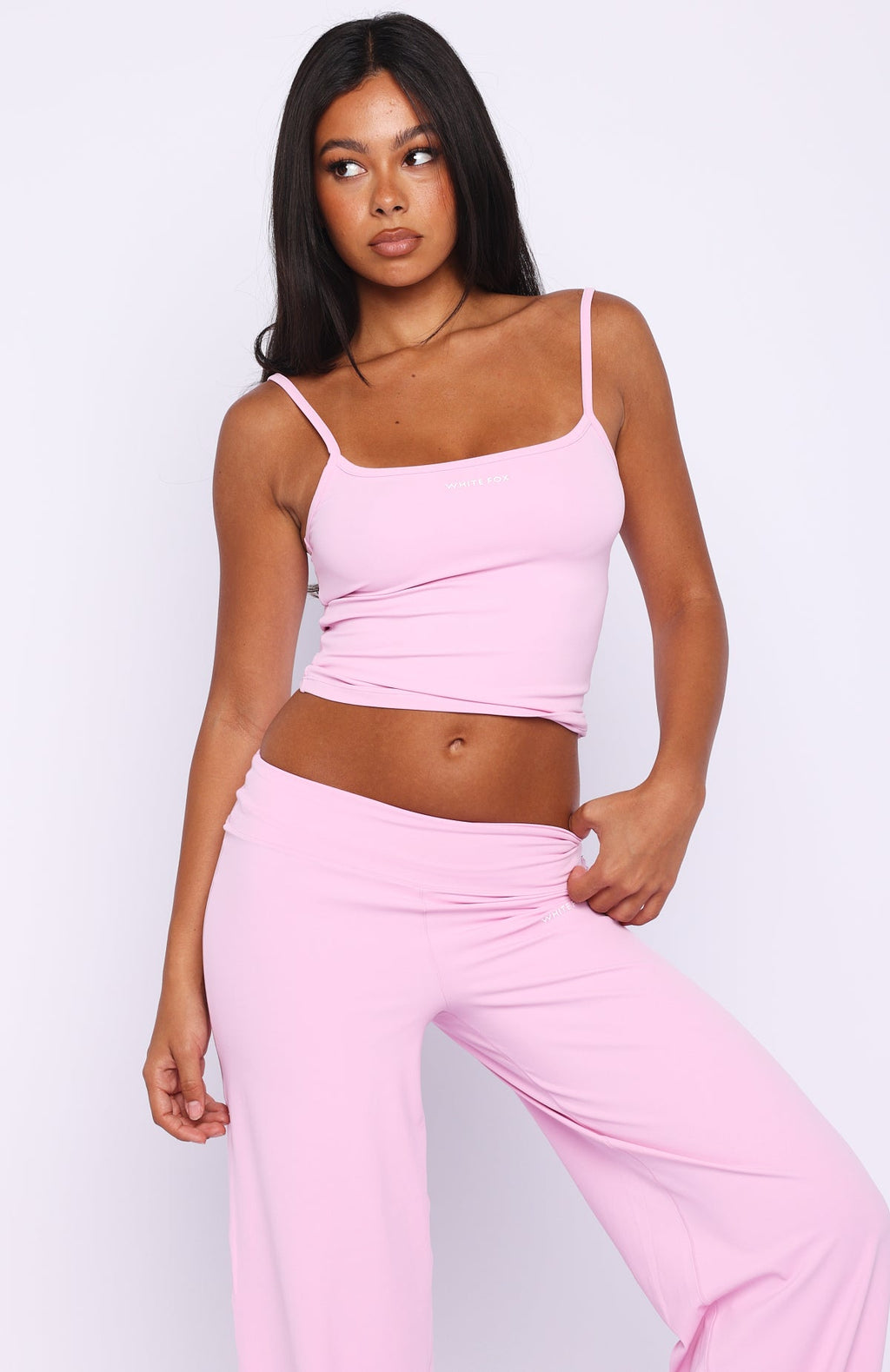 White Fox Core Strengths Tank Top Baby Pink