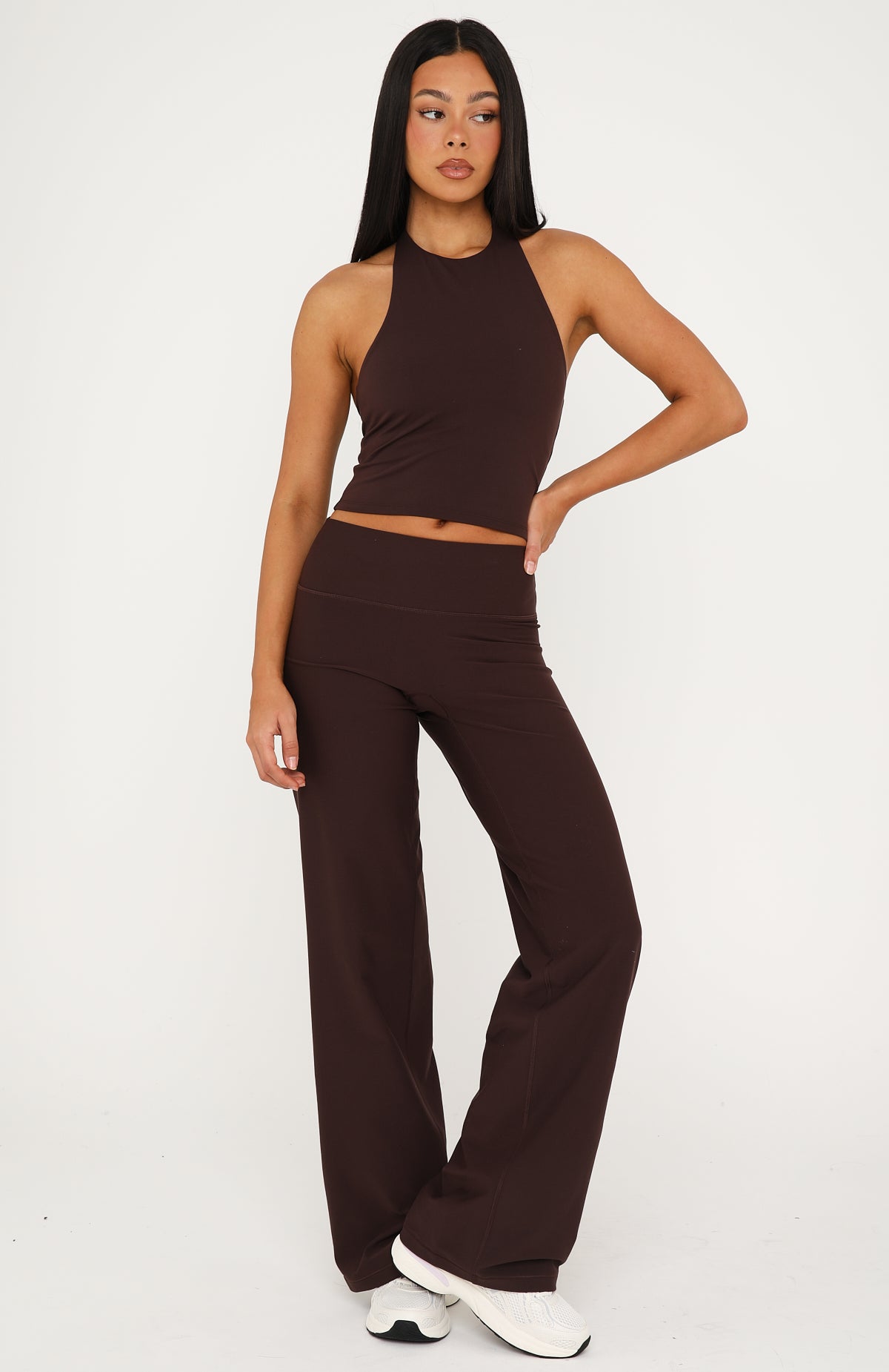 White Fox Session Active Tank Dark Chocolate