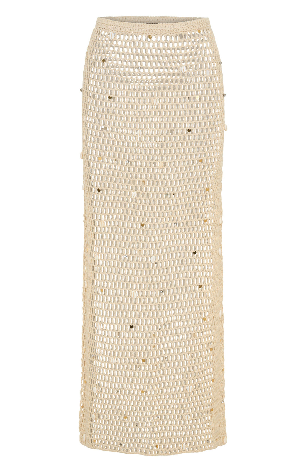 White Fox Dance With You Crochet Maxi Skirt Sand