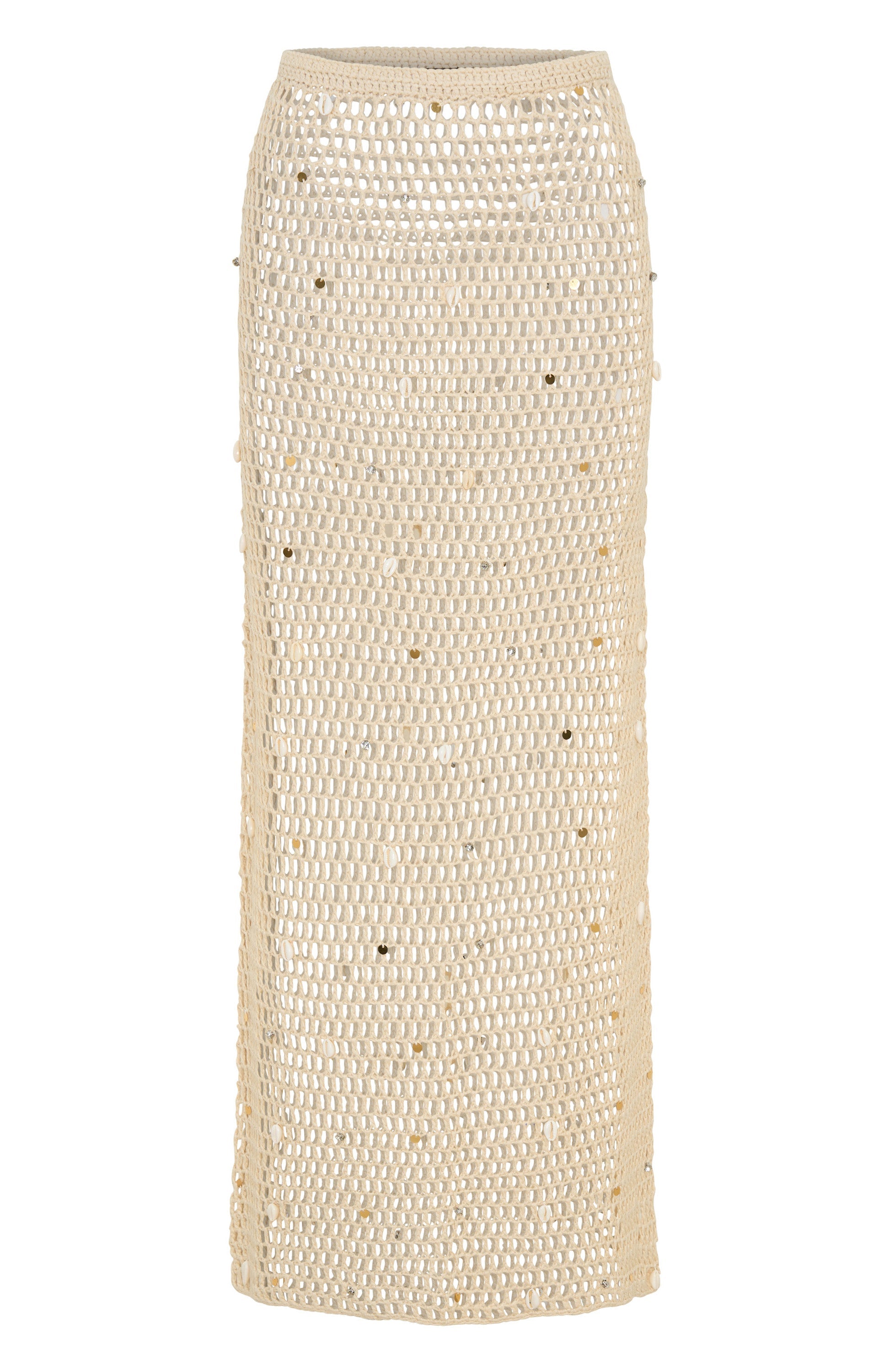 White Fox Dance With You Crochet Maxi Skirt Sand