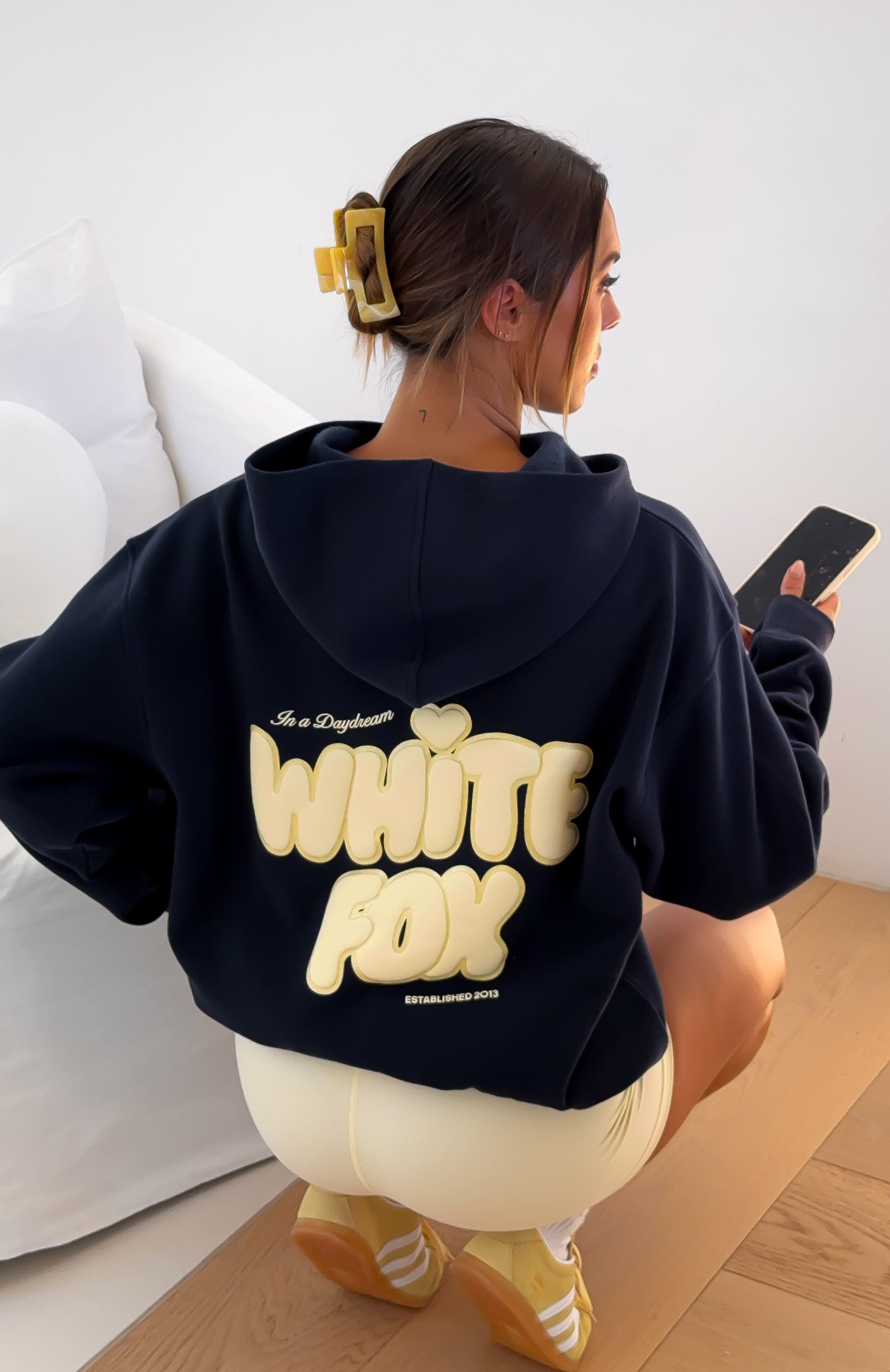 White Fox Daydreamers Angelina Oversized Hoodie Navy