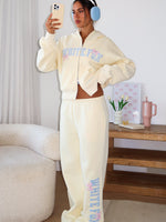 White Fox Daydreamers Madeline Wide Leg Sweatpants Lemon