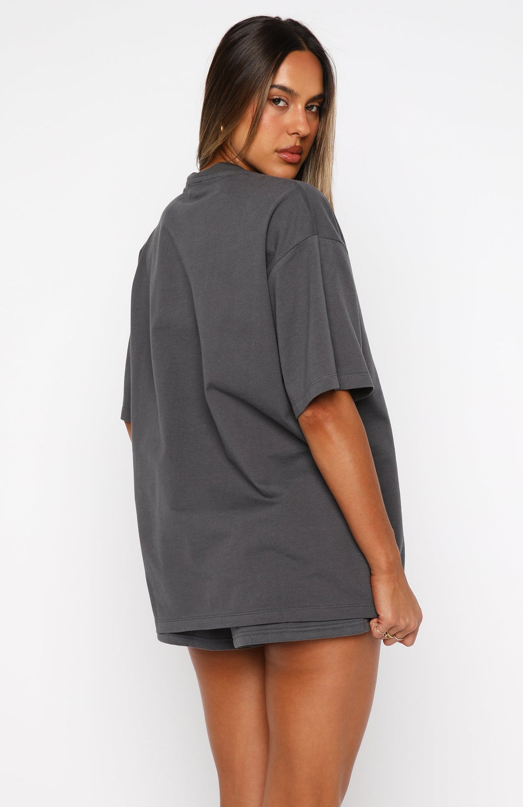 White Fox Daydreamers Madeline Oversized Tee Volcanic