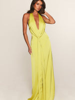White Fox Delicate Delight Maxi Dress Chartreuse