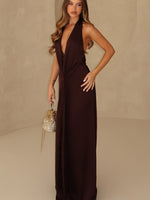 White Fox Delicate Delight Maxi Dress Chocolate
