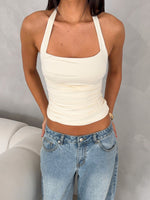 White Fox Delicate Love Halter Top Cream