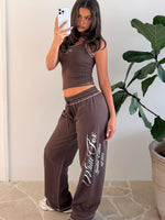 White Fox Don't Need Anyone Track Pants Chocolate