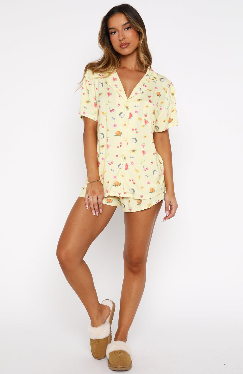 White Fox Dreamscape Printed Pyjama Set Fruit Salad