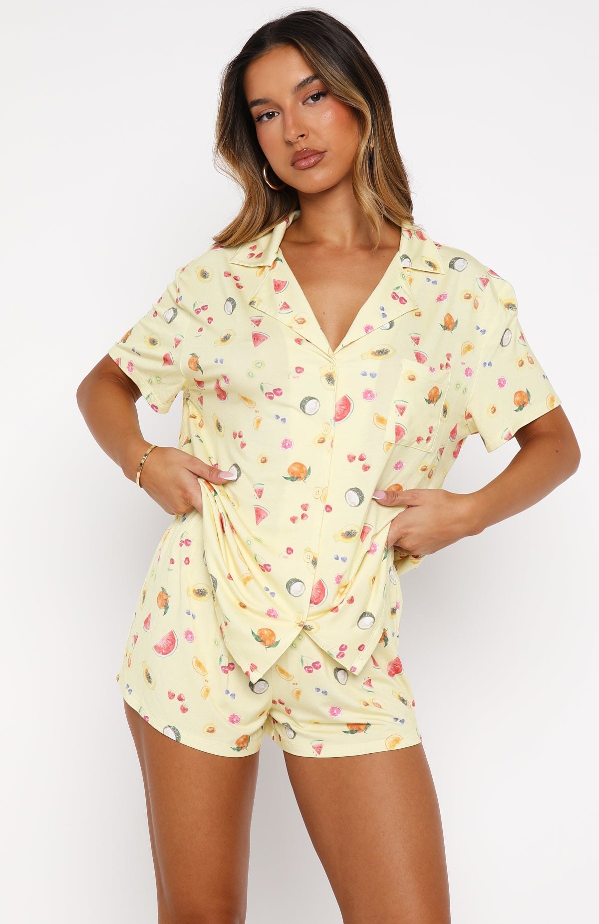 White Fox Dreamscape Printed Pyjama Set Fruit Salad
