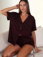 White Fox Dreamscape Pyjama Set Chocolate