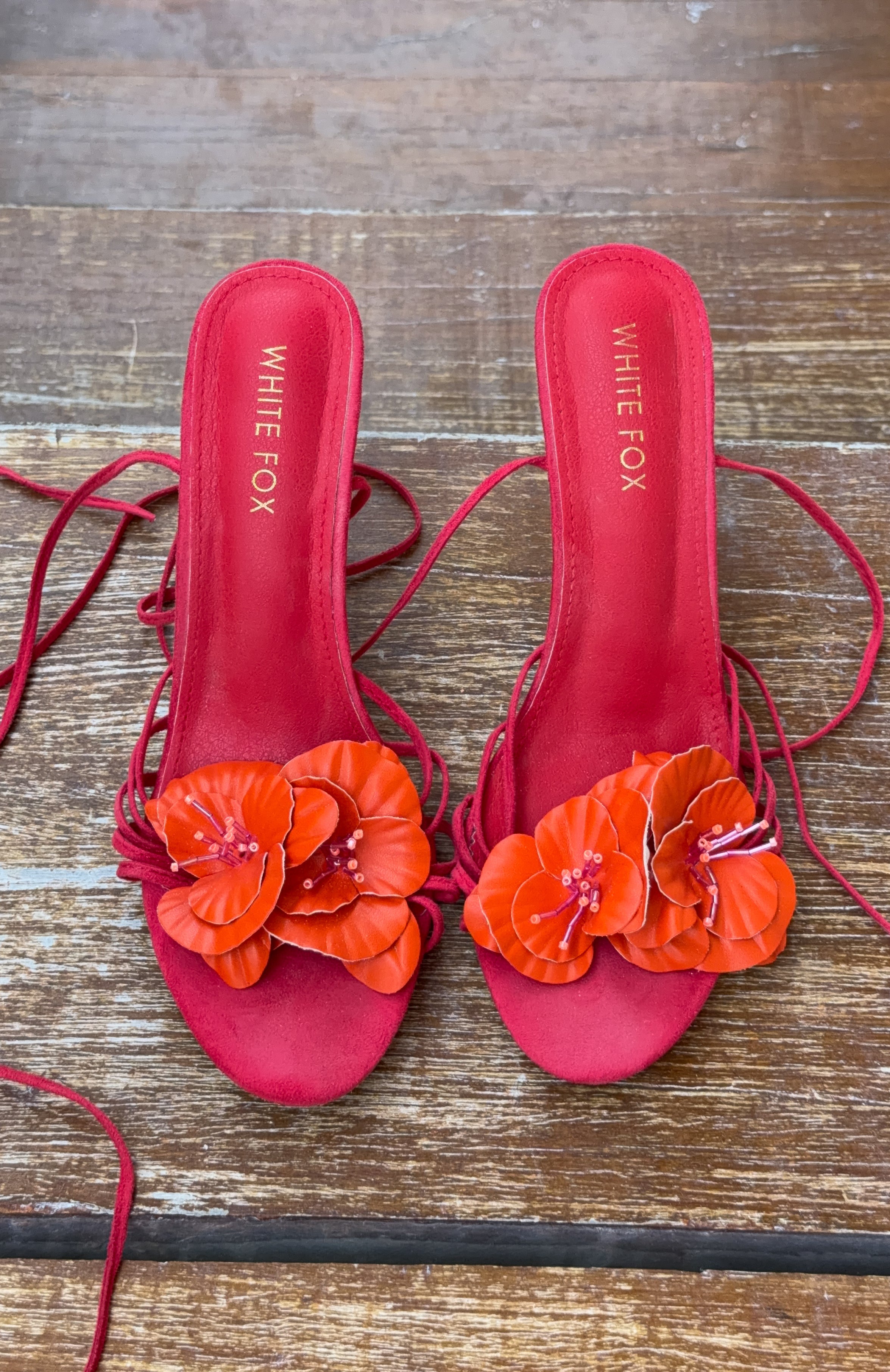 White Fox Erina Wrap Heels Raspberry