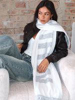 White Fox Falsetto Scarf Grey