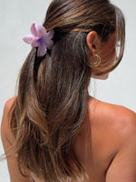 White Fox Floral Charm Hair Clip Lilac