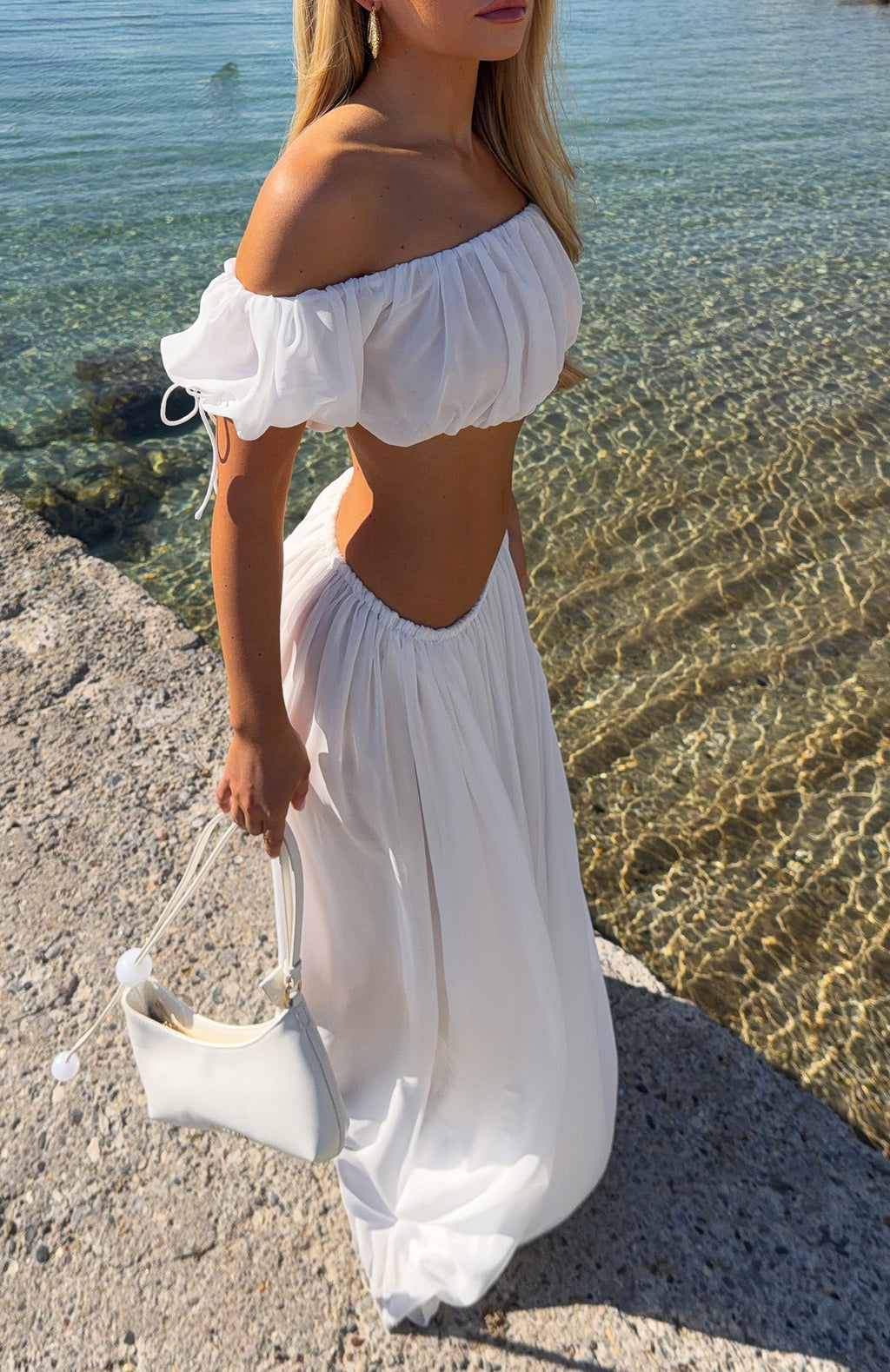 White Fox Flounce Flirt Top White